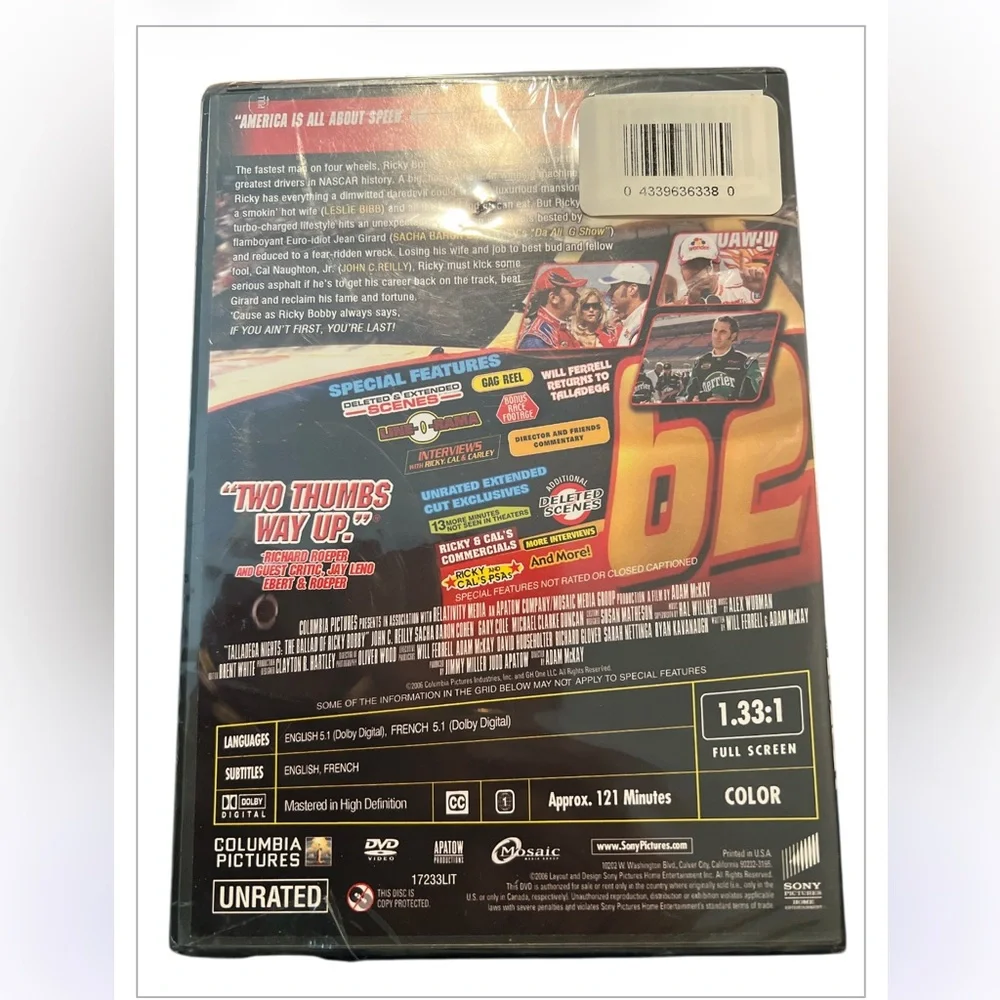 Talladega Nights DVD Unrated Uncut Factory Sealed Will Ferrell Comedy‎
